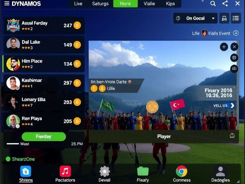 Dal Lake Dynamos gameplay screenshot showing Kashmir landscape